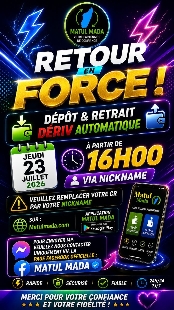 DÉPÔT ET RETRAIT DERIV AUTOMATIQUE Retour en Force 