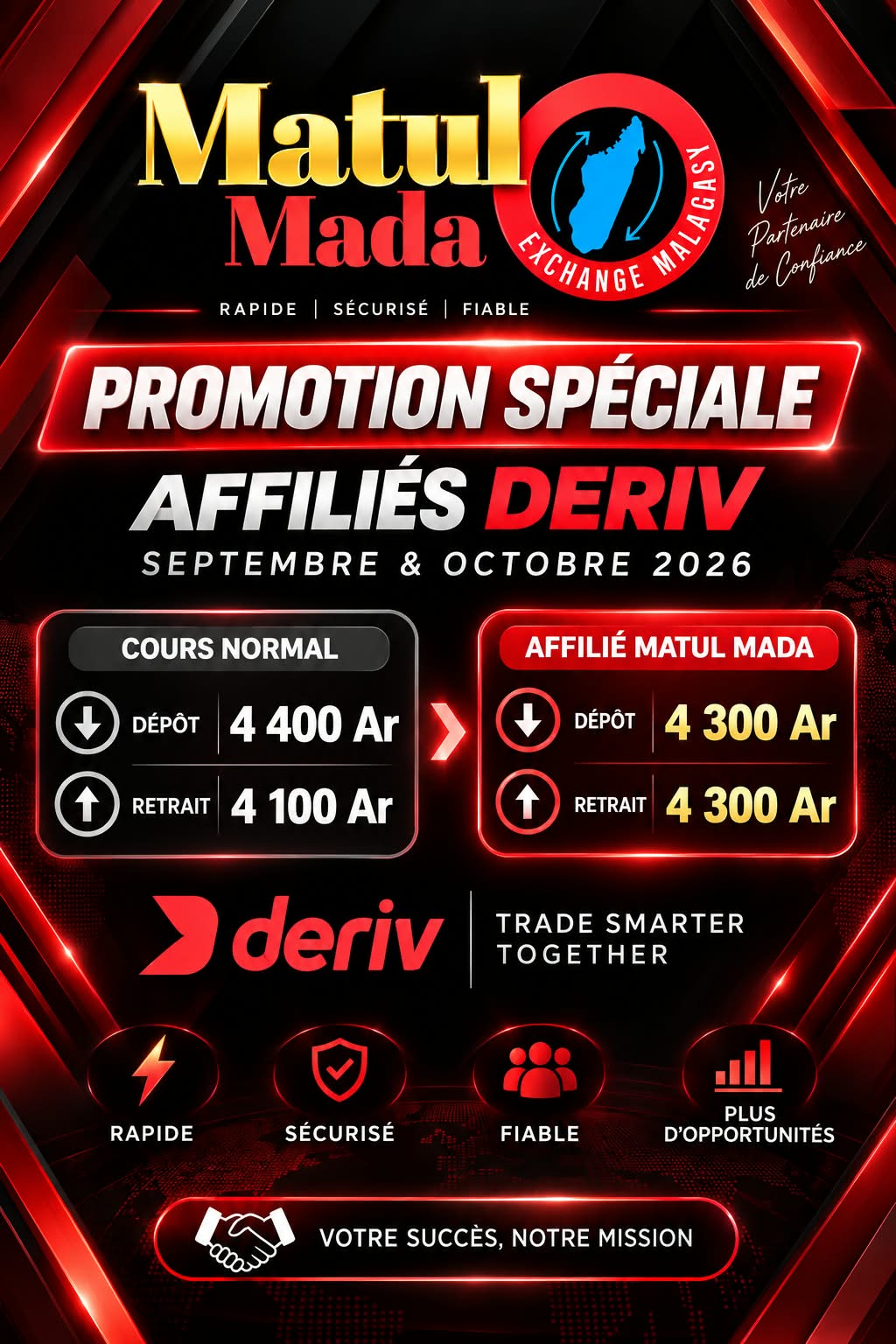 Promotion Cours spécial affilié Deriv Matulmada